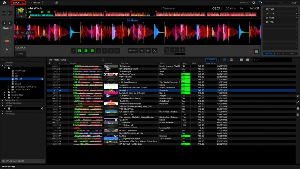 export mode - rekordbox
