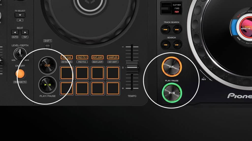 ddj flx4 cue play buttons