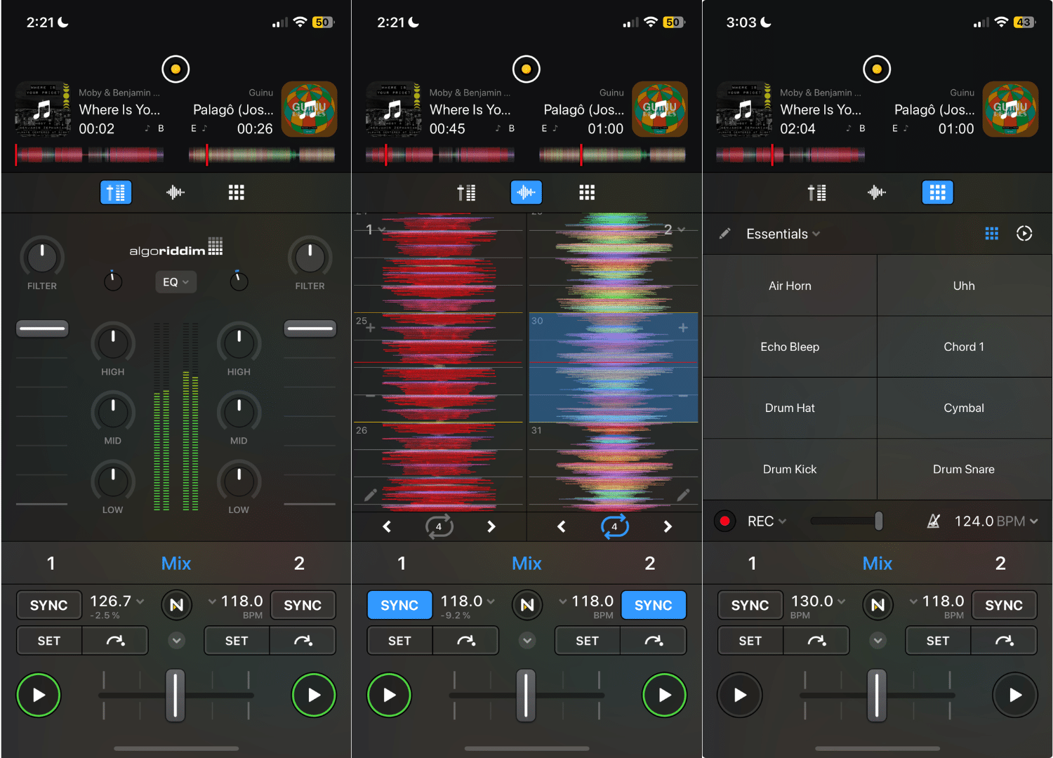 djay mobile change views