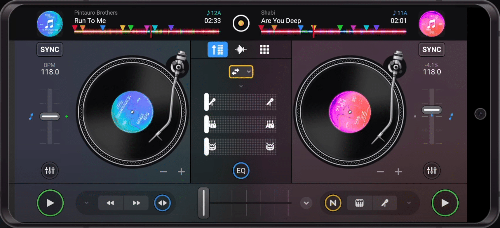 djay neural mix crossfaders
